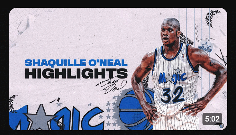 Shaquille O'Neal's Orlando Magic Highlights - Youtube